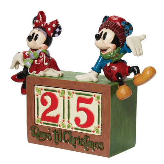 Disney Traditions The Christmas Countdown Mickey & Minnie Calendar Figurine by Jim Shore 6013057