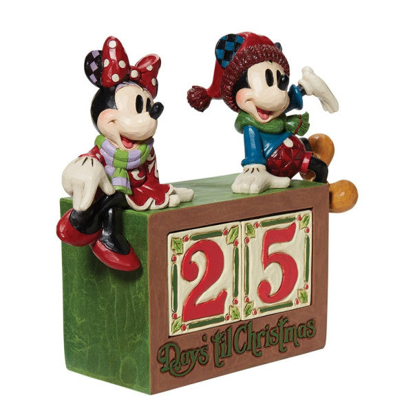 Disney Traditions The Christmas Countdown Mickey & Minnie Calendar Figurine by Jim Shore 6013057