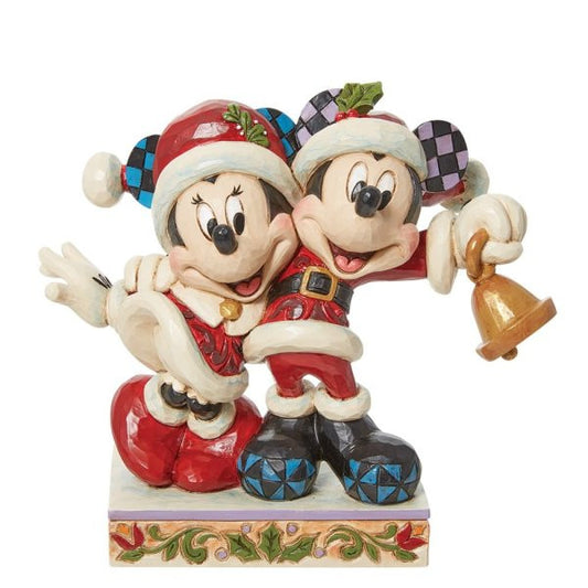 Disney Traditions Jingle Bell Mickey & Minnie Santa Christmas Figurine by Jim Shore 6013058