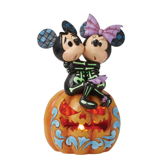 Disney Traditions Spine-tingling Sweethearts (Mickey & Minnie LED Pumpkin) By Jim Shore 6016596