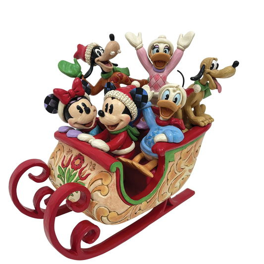 Disney Traditions A Sleigh Full of Joy (Mickey & Friends Sled) Figurine By Jim Shore 6016883