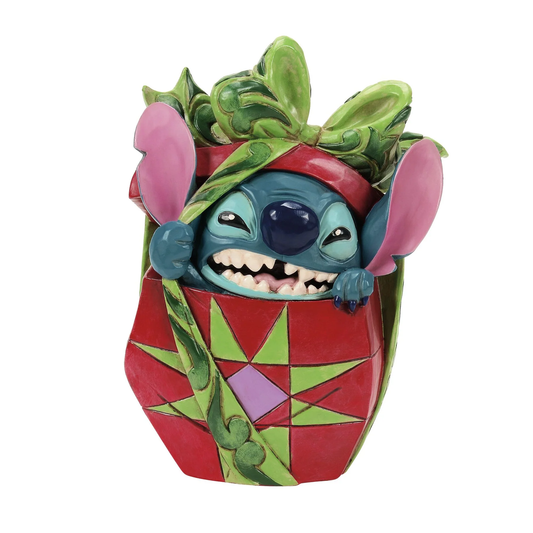 Disney Traditions Holiday Mischief (Stitch Tearing Christmas Present) Figurine By Jim Shore 6016884