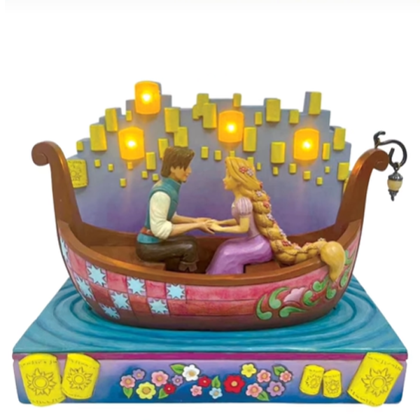 Disney Traditions Tangled Boat with LED Lanterns Figurine