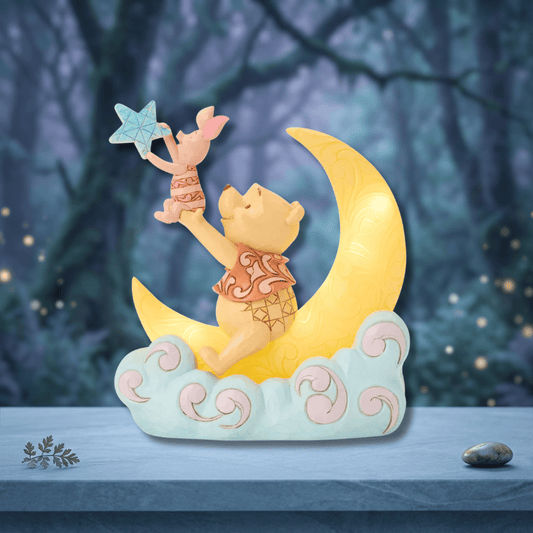 Disney Traditions Pooh and Piglet LED Moon Figurine by Jim Shore