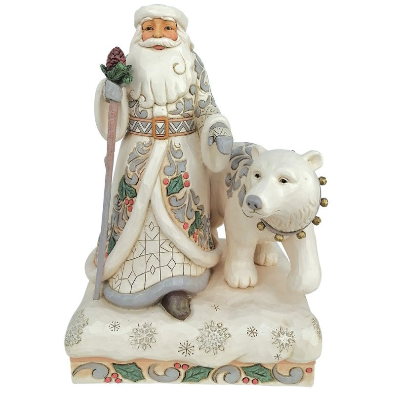 Heartwood Creek By Jim Shore Wintertime Wonder (White Woodland Santa With Bear) Figurine 6017170