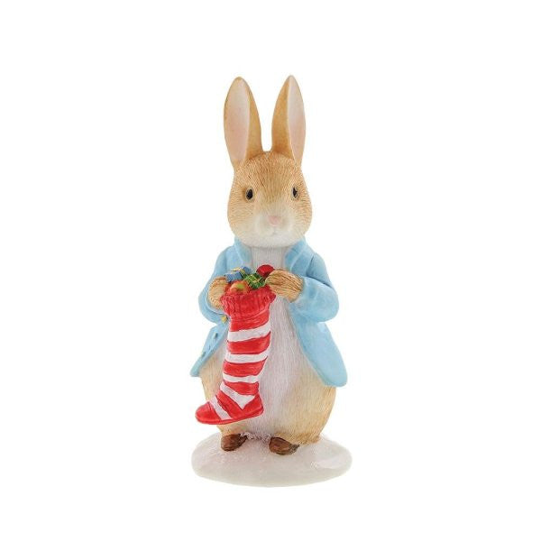Beatrix Potter Peter Rabbit with his Stocking Christmas Figurine A31051