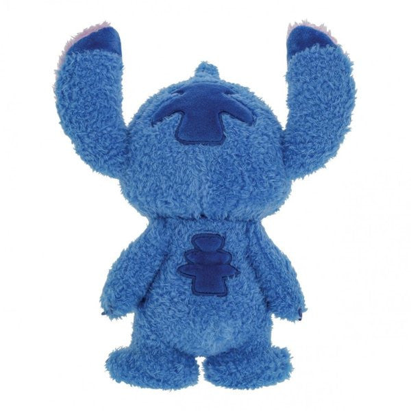 The Disney Grand Jester Studios Fluffy Stitch Figurine 6015952 by Grand Jester Studios features bright blue fur, large floppy ears, and a dark blue patch—an ideal gift for Disney collectors and Lilo & Stitch fans.