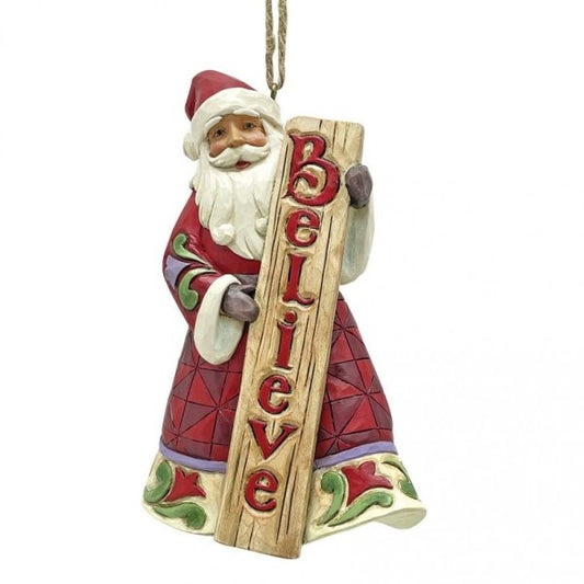 Heartwood Creek By Jim Shore Santa “Believe” Hanging Ornament 6015512