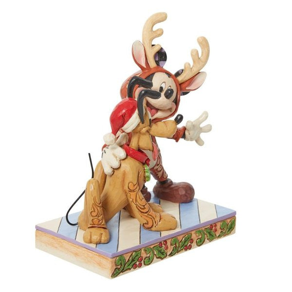 Disney Traditions Festive Friends Mickey & Pluto Christmas Figurine by Jim Shore 6013059