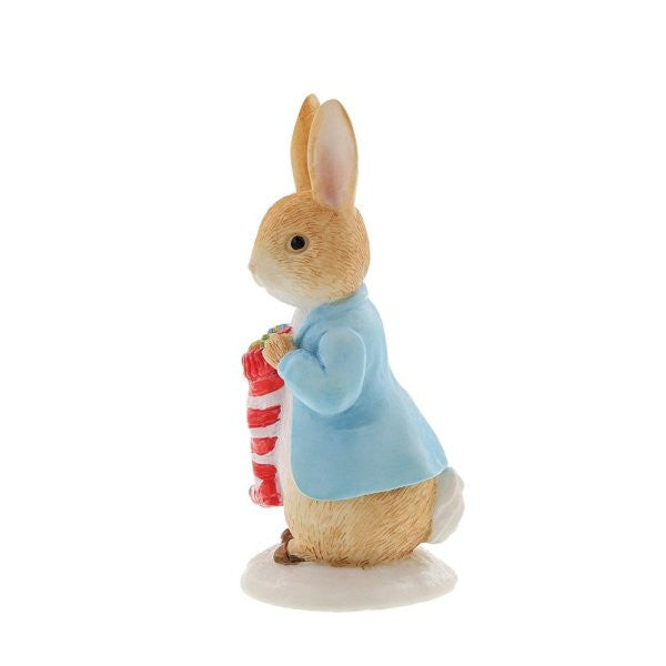 Beatrix Potter Peter Rabbit with his Stocking Christmas Figurine A31051