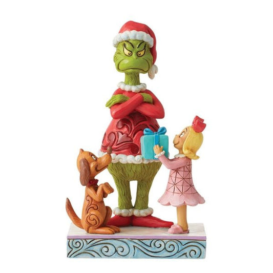 Max and Cindy Lou gifting the Grinch Figurine By Jim Shore 6012698