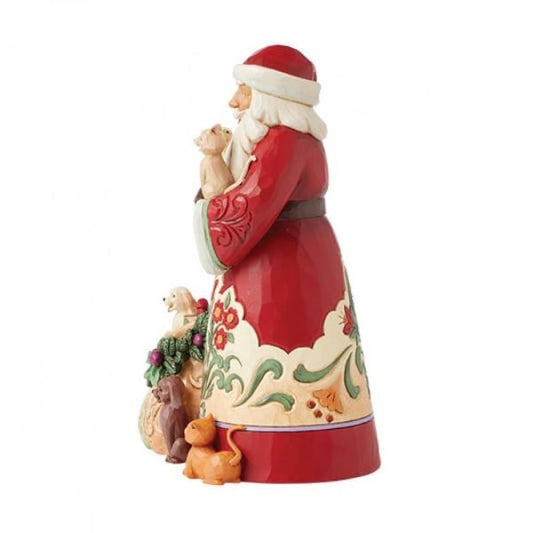 Heartwood Creek By Jim Shore Santa With Cats and Dogs Figurine 6015499