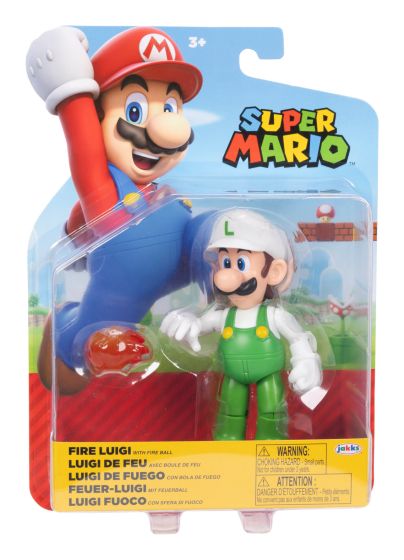 World of Nintendo Super Mario 4" Figures - Fire Luigi
