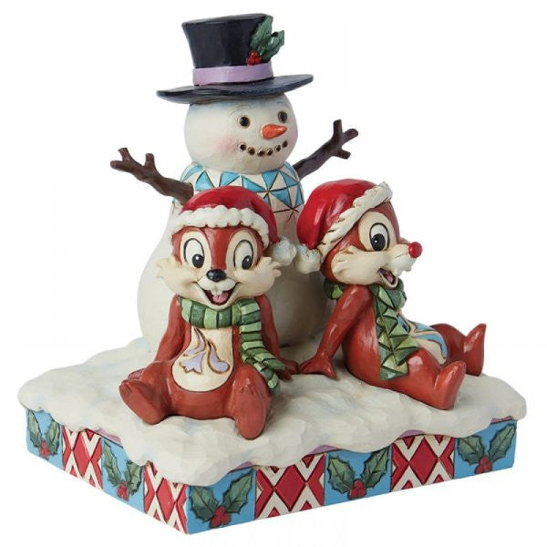 Disney Traditions Chip ‘n’ Dale with Snowman Figurine by Jim Shore 6015006