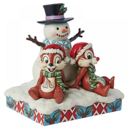 Disney Traditions Chip ‘n’ Dale with Snowman Figurine by Jim Shore 6015006