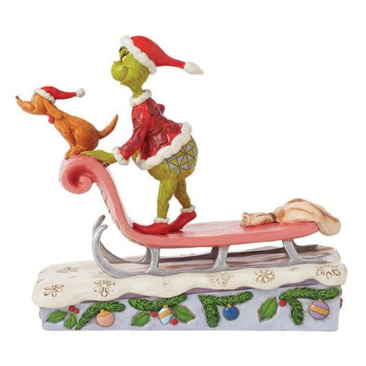 The Grinch and Max On A Sled Figurine By Jim Shore 6015215