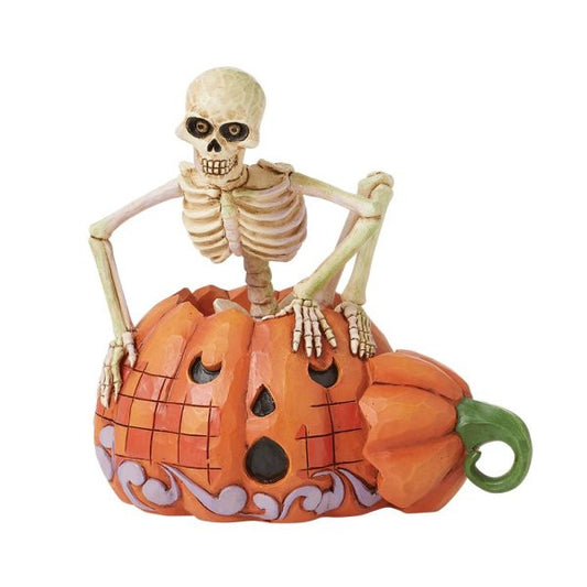 Heartwood Creek By Jim Shore Scared To The Bone (Skeleton in a Pumpkin) 6016643