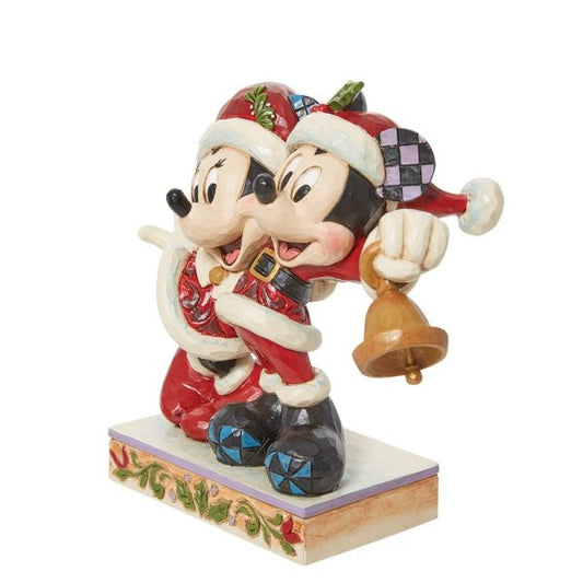 Disney Traditions Jingle Bell Mickey & Minnie Santa Christmas Figurine by Jim Shore 6013058