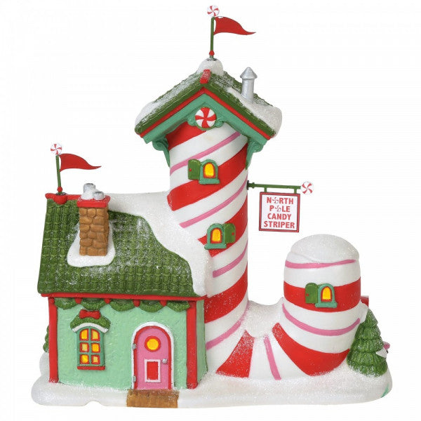 North Pole Candy Striper Christmas Elf Building Figurine