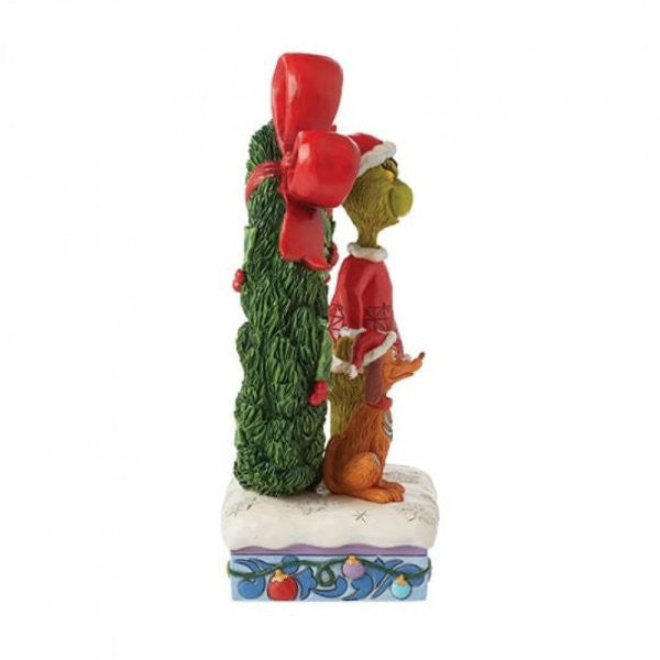 The Grinch and Max In Light-Up Wreath Figurine By Jim Shore 6015210