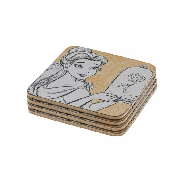 Disney Love Blooms Belle Coaster Set of 4 A31837