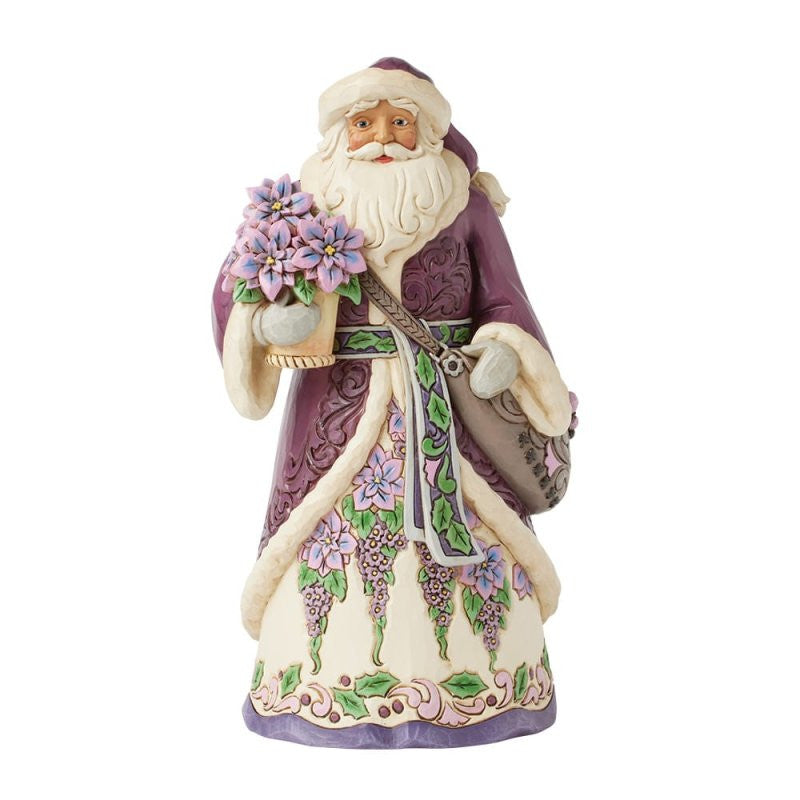 Heartwood Creek By Jim Shore Royal Holiday Cheer (Purple Santa) Figurine 6017004