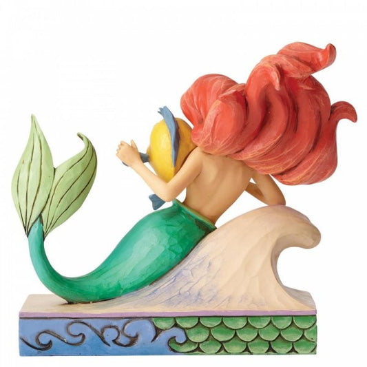 Disney Traditions Ariel (Little Mermaid) swimming with Flounder figurine