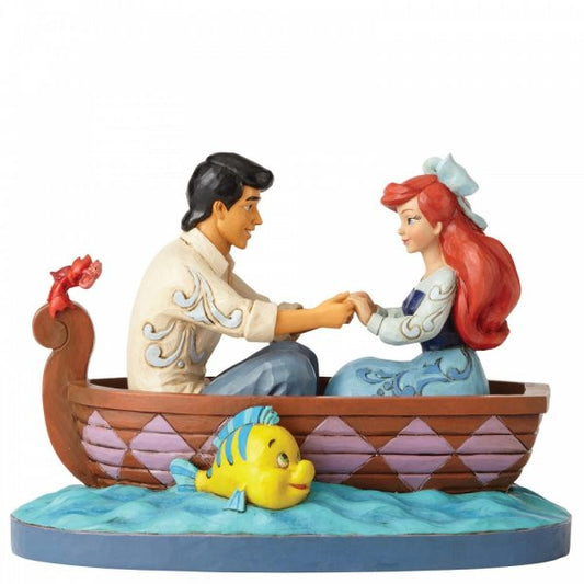 Disney Traditions Ariel, The Little Mermaid and Prince Eric in a boat figurine
