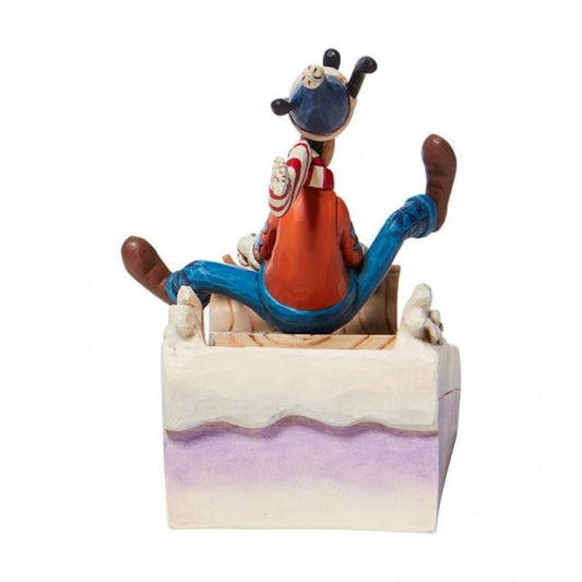 Disney Traditions Goofy Sledding Figurine