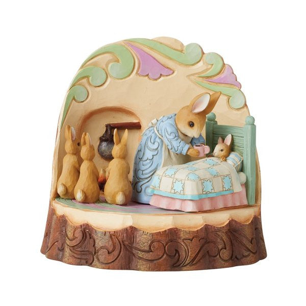 Mrs Rabbit and Bunnies Carved by Heart Figurine By Jim Shore