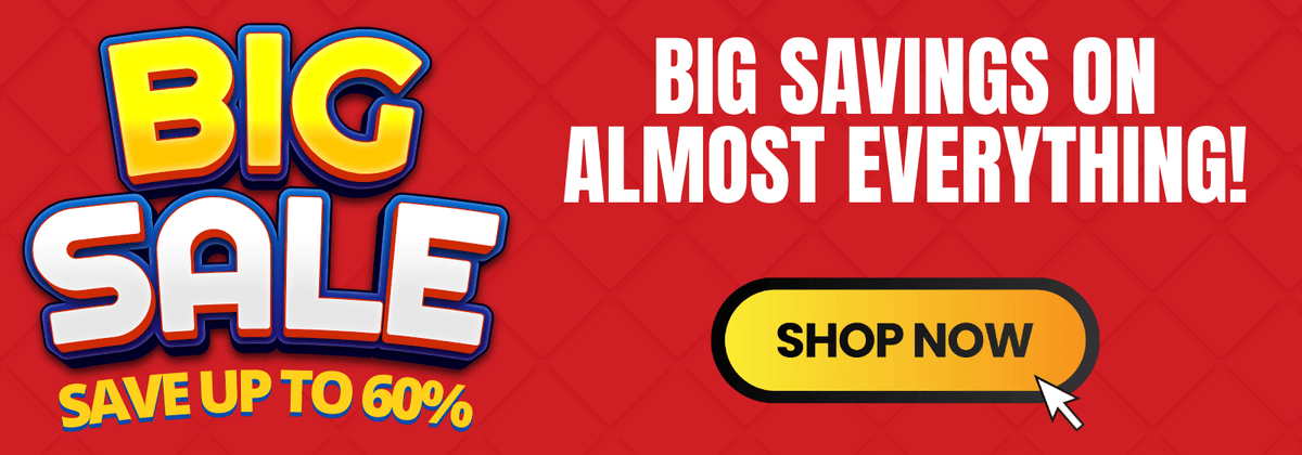 Banner advertising a Big Sale with savings of up to 60%
