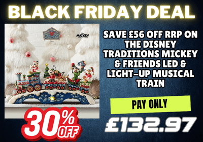 Poster advertising a Black Friday Offer of 30% off on a Disney Traditions figurine