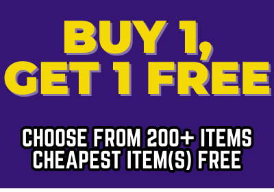 banner advertising a buy one get one free offer