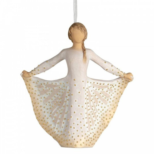 Willow Tree Hanging Ornament Decoration of a girl holding out her sparkly dress