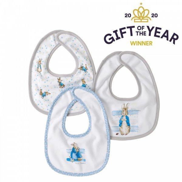 Beatrix potter design set of three bibs