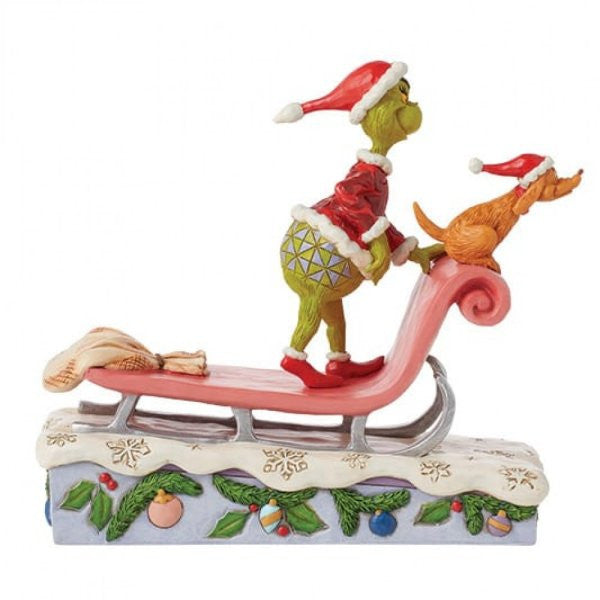 The Grinch and Max On A Sled Figurine By Jim Shore 6015215