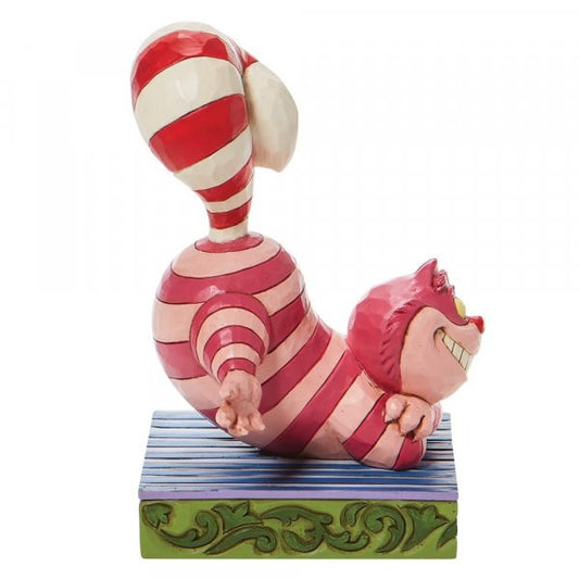 Disney Traditions Cheshire Cat from Alice in Wonderland with a candy cane tail Figurine