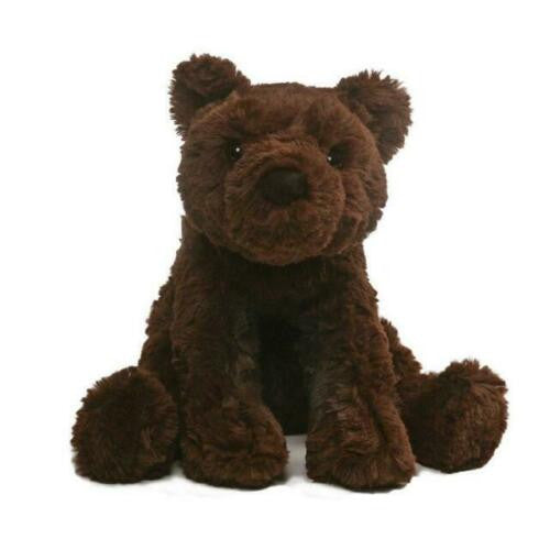 The GUND Cozys Chocolate Bear Plush sits upright against a plain white background, its soft brown fur making it an adorable and cuddly addition to any GUND collection.