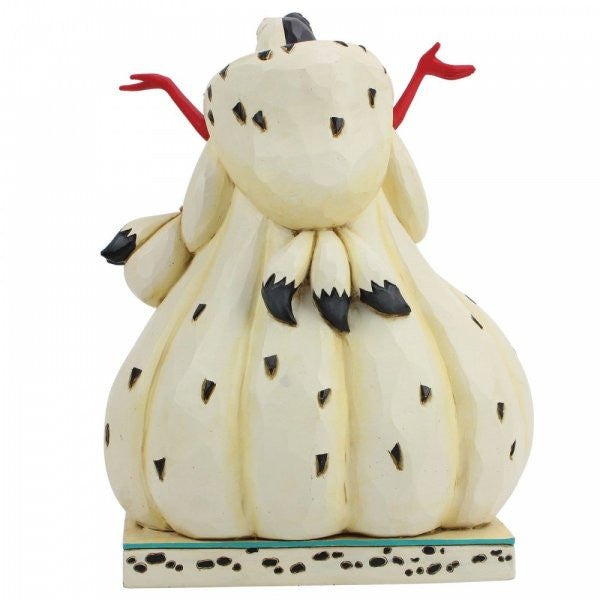 Disney Traditions Cruella de Vil with three Dalmatians under her figurine