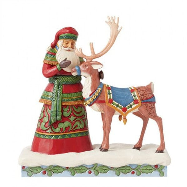 Heartwood Creek By Jim Shore Santa With Reindeer Figurine 6015498