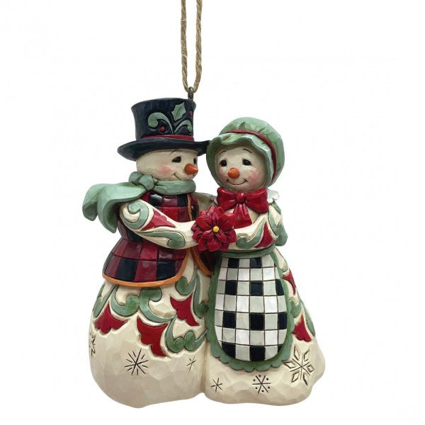Heartwood Creek By Jim Shore Snowman Couple Hanging Ornament 6015448