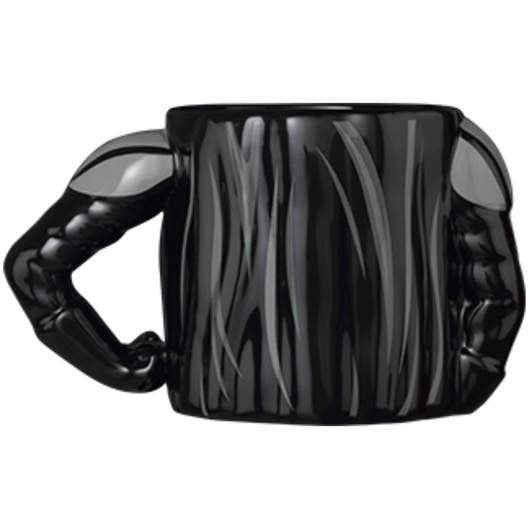 The EXG Star Wars Darth Vader 3D Sculpted Mug features two muscular arms as handles, making it look like your coffee mug is flexing its biceps. Officially licensed Lucasfilm drinkware.