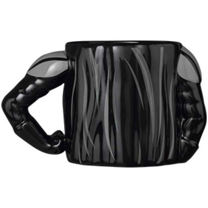 The EXG Star Wars Darth Vader 3D Sculpted Mug features two muscular arms as handles, making it look like your coffee mug is flexing its biceps. Officially licensed Lucasfilm drinkware.