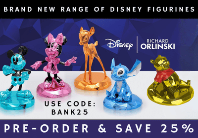 promotional banner advertising the new range of Disney by Richard Orlinski figurines