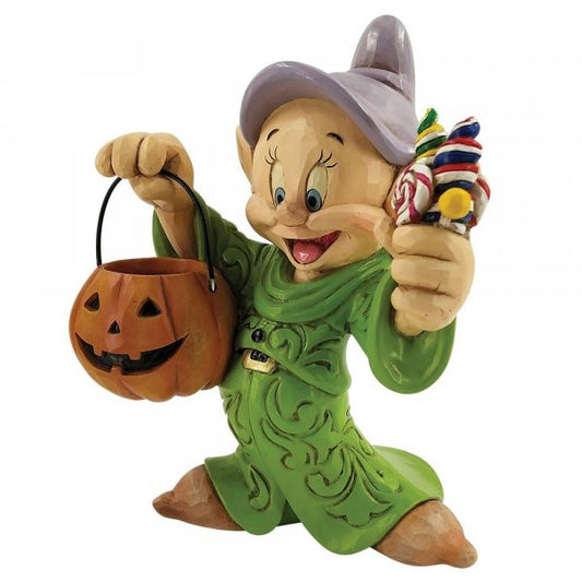 Disney Traditions Dopey one of the seven dwarfs from Snow White trick or treating figurine