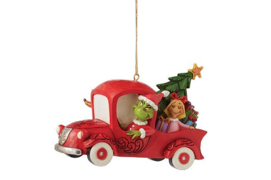 The Grinch in a Red Truck Hanging Ornament By Jim Shore 6012706