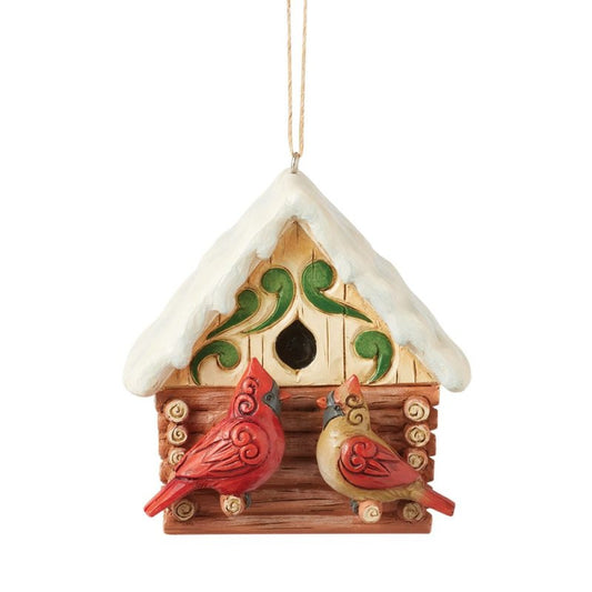 Heartwood Creek By Jim Shore Log Cabin Bird House Hanging Ornament 6017040