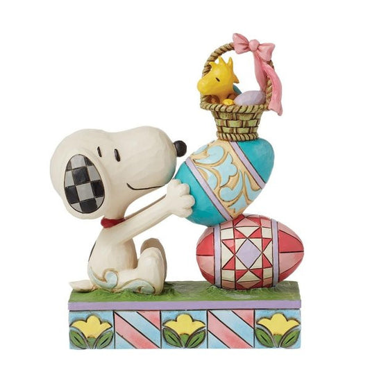 Eggcellent Tower (Snoopy & Woodstock Stacked Easter Eggs) Peanuts Figurine By Jim Shore, 6016262
