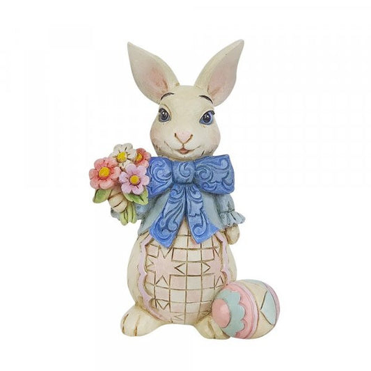 Bunny with Bow and Flowers Mini Figurine By Jim Shore 6010277