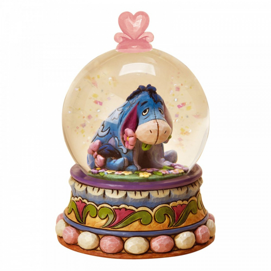 Disney Traditions Eeyore from Winnie the Pooh in a confetti filled Waterball with heart on top figurine